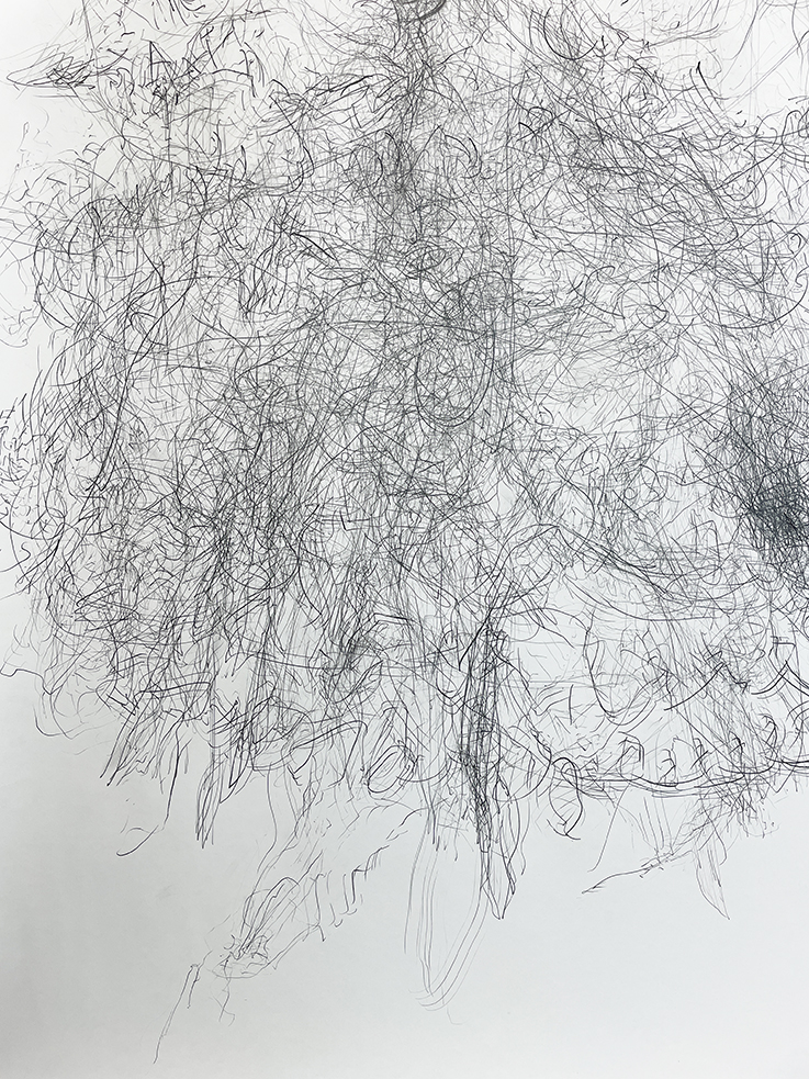 My Sacred own Space, 2021, 4-piece installation, graphite pencils on paper,2021, Drawing, Katja Pudor